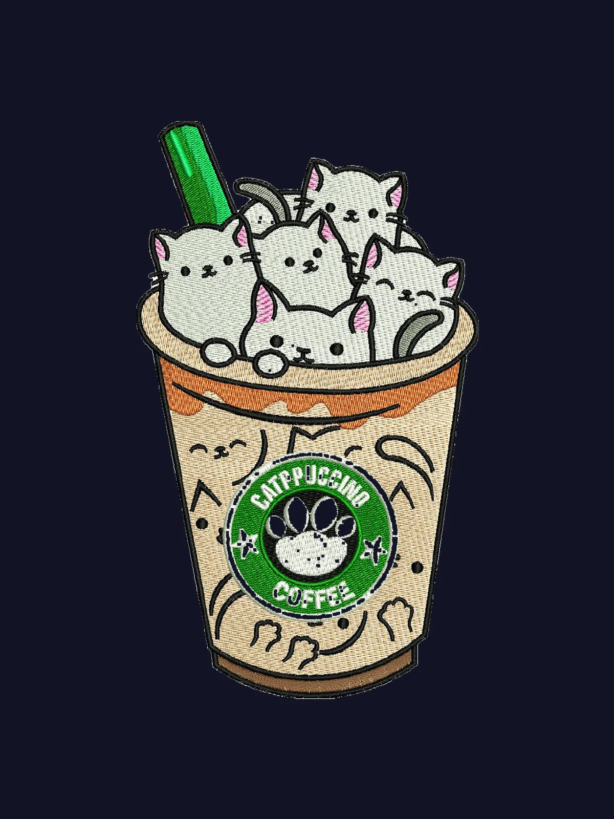 Catppuccino,cat Coffee — Stickdesign