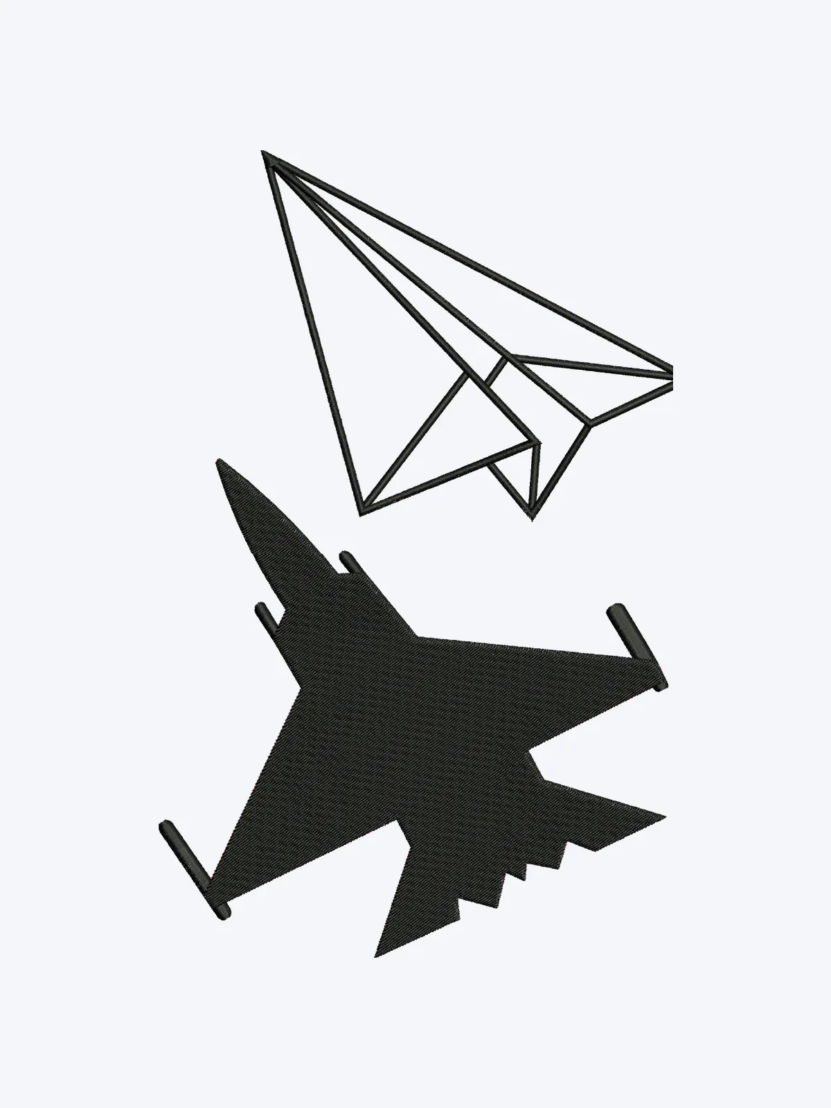 Paper Plane & Jet — Stickdesign
