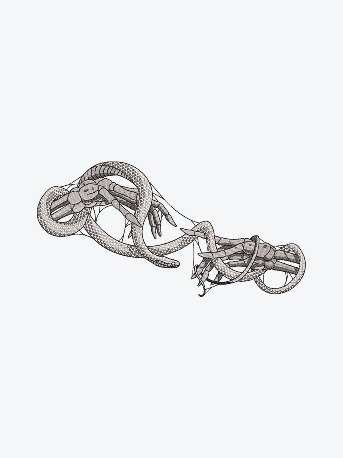 Skeleton Hands & Snake — Stickdesign