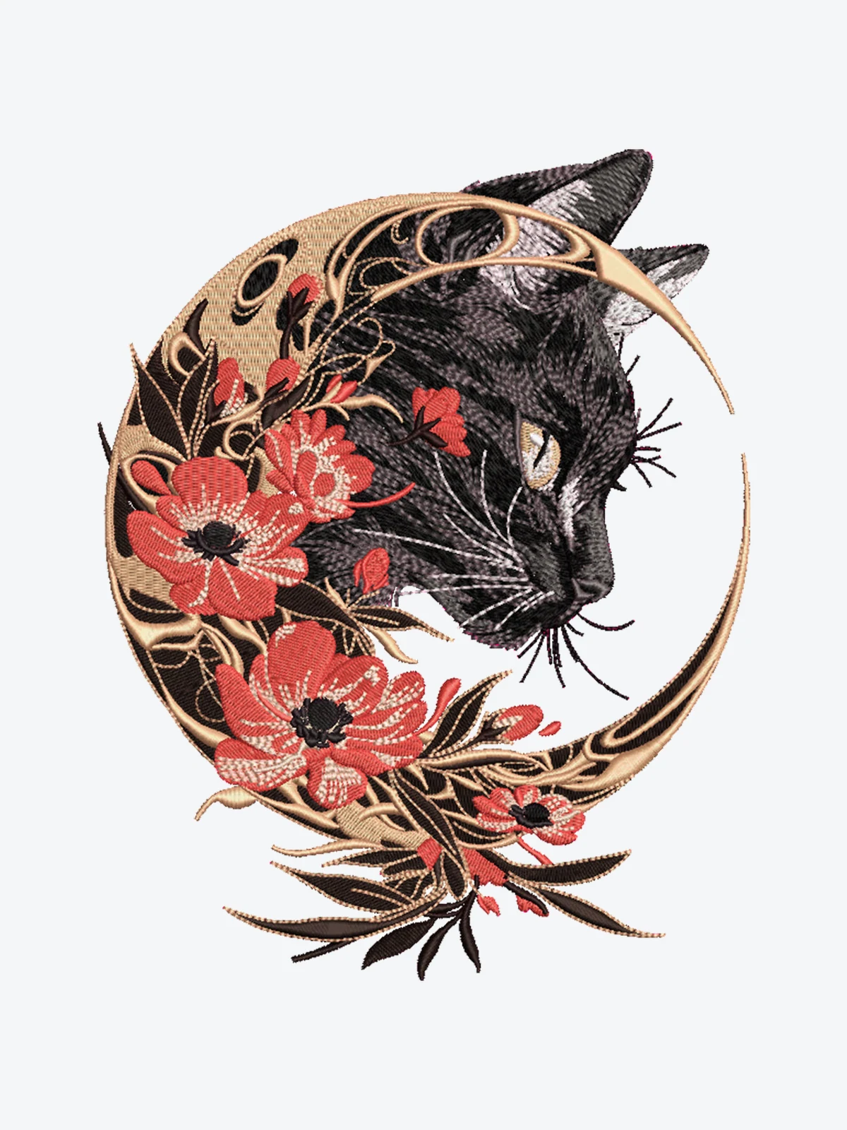 Cat X Moon — Stickdesign