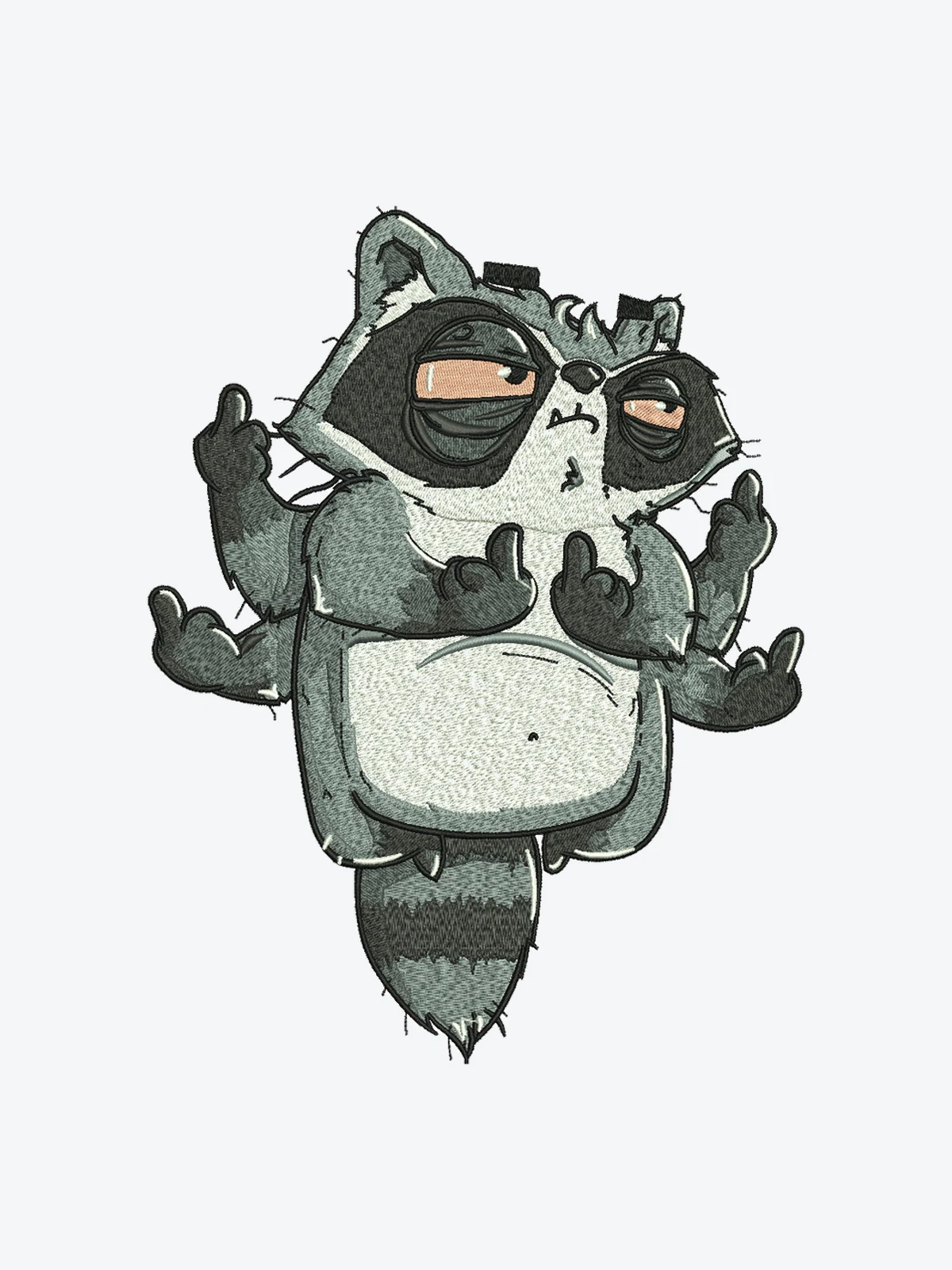 Rude Racoon — Stickdesign