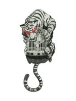 Caged embroidery artwork preview