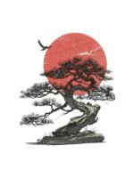 Bonsai embroidery artwork preview