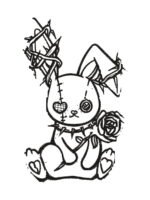 Bunny With Rose Minimal embroidery artwork preview