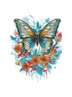 Butterfly embroidery artwork preview
