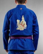Camel embroidery on the back of a blue BJJ Gi