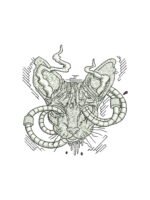 Cat Alien embroidery artwork preview