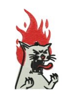 Cat Fire embroidery artwork preview