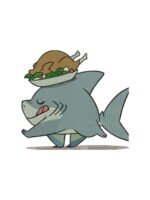Chibbi Shark embroidery artwork preview