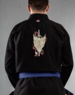 Cursed Howl embroidery on the back of a black BJJ Gi