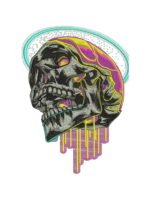 Dripping Skull embroidery artwork preview