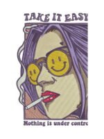 Take It Easy embroidery artwork preview