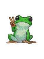 Peace Frog embroidery artwork preview