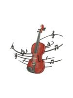 Violin embroidery artwork preview