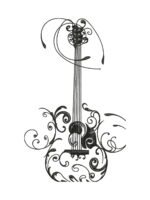 Guitar embroidery artwork preview