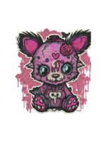 Spooky Teddy embroidery artwork preview