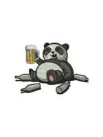 Happy Drunk Panda embroidery artwork preview