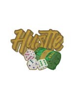 Hustle embroidery artwork preview
