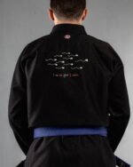 I Won embroidery on the back of a black BJJ Gi