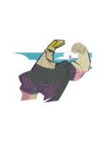 Johnny Bravo embroidery artwork preview
