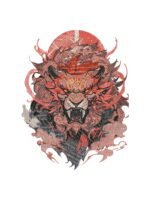Lion embroidery artwork preview