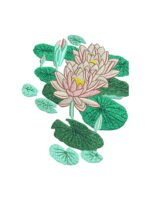 Lotus embroidery artwork preview