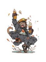 Beer & Monkey embroidery artwork preview
