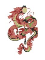 Petals Of Fire Dragon embroidery artwork preview