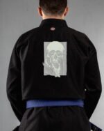 Possesed 3 ,skull Design embroidery on the back of a black BJJ Gi