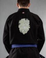 Possesed 2 ,skull embroidery on the back of a black BJJ Gi