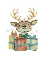 Christmas Reindeer embroidery artwork preview