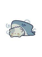 Cat & Shark embroidery artwork preview