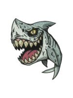 Shark embroidery artwork preview