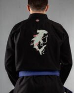 Shark With A Skull Tattoo ,shark,hammerhead Shark embroidery on the back of a black BJJ Gi