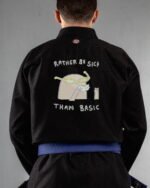 Sick Than Basic embroidery on the back of a black BJJ Gi