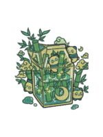 Sippin On Bamboo embroidery artwork preview