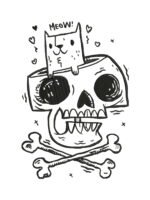 Meow Or Die embroidery artwork preview