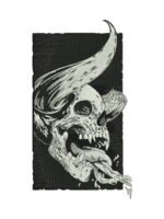 Skull With A Broken Horn embroidery artwork preview