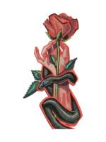Snake & Rose embroidery artwork preview
