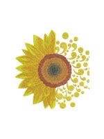 Sunflower embroidery artwork preview