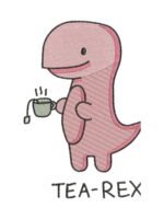 Tea Rex Bull Shit embroidery artwork preview
