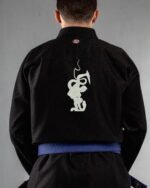 Warrior ,greek Muthology,fighter embroidery on the back of a black BJJ Gi