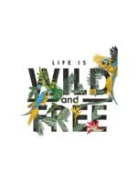 Wild & Free embroidery artwork preview