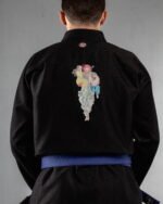 Yujiro Hanma embroidery on the back of a black BJJ Gi